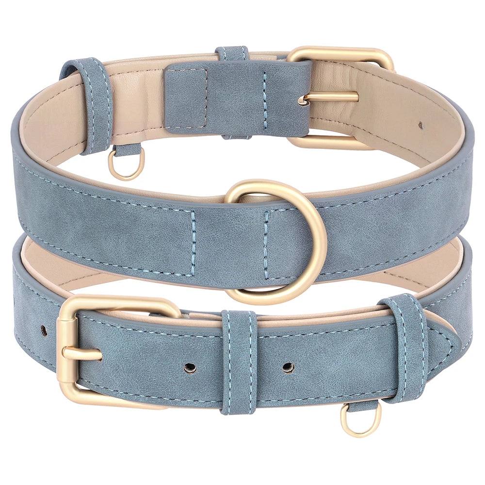 Hundehalsband mit Leine Set PU Leder verstellbar