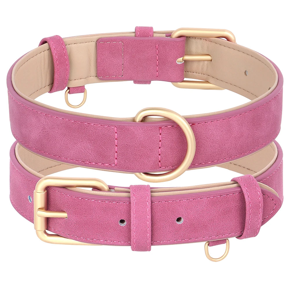 Hundehalsband mit Leine Set PU Leder verstellbar