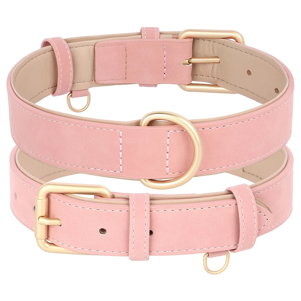 Hundehalsband mit Leine Set PU Leder verstellbar