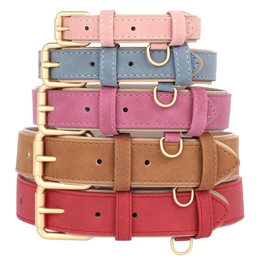 Hundehalsband mit Leine Set PU Leder verstellbar