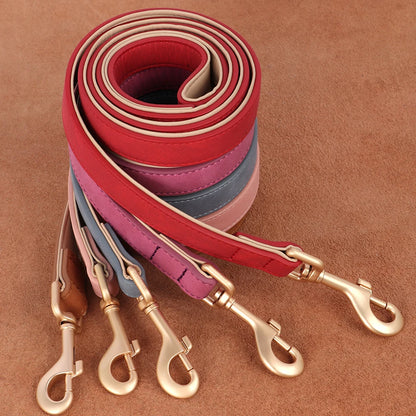 Hundehalsband mit Leine Set PU Leder verstellbar